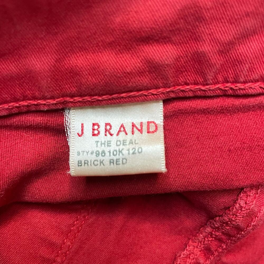 J BRAND BRIGHT & BOLD THE DEAL BRICK RED SKINNY ANKLE ZIP SIZE 28 - Picture 9 of 10